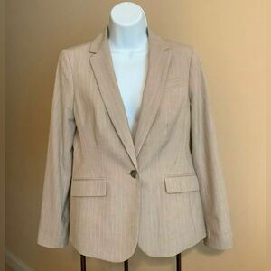 Talbots Petite Pink Stripes Tan Blazer